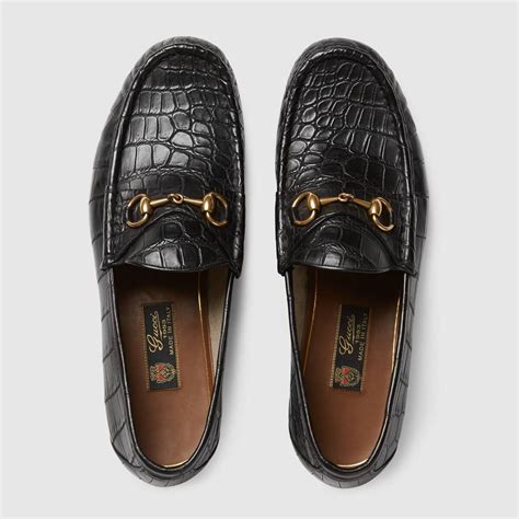 horsebit loafers gucci mens|Gucci crocodile loafer.